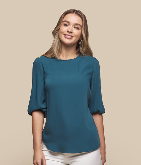 Poppy Womens Puff Sleeve Top (GW-1807WS)