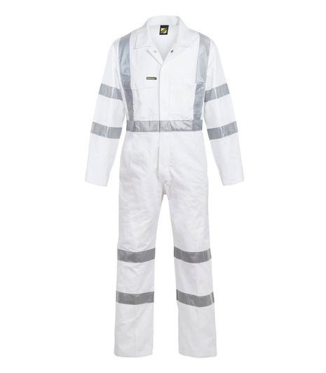Mens Night Cotton Drill Coverall with Reflective Tape X Pattern (NC-WC3254)