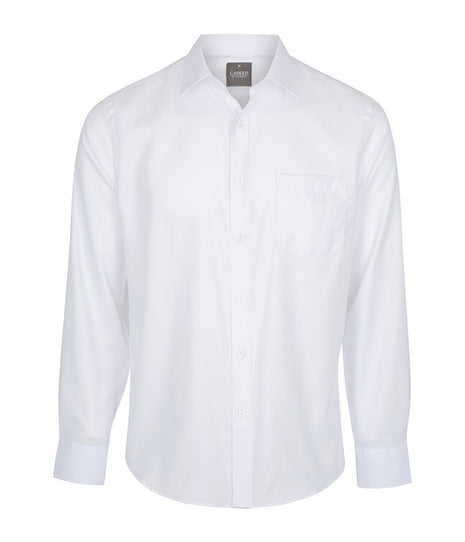 Ultimate Mens White Long Sleeve Shirt (Slim Fit) (GW-1908L)