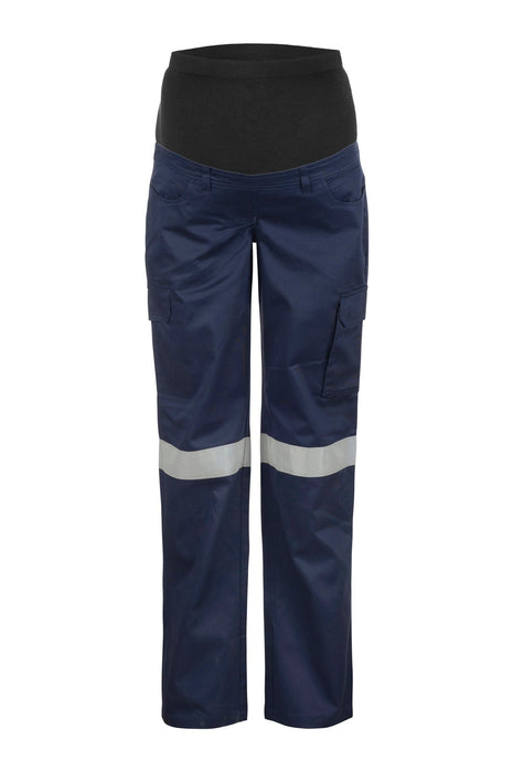 Womens Maternity Cargo Cotton Drill Trouser with Reflective Tape (NC-WPL080)