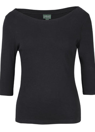 Ladies 3/4 Sleeve Boat Neck Tee (JB-1BT3)