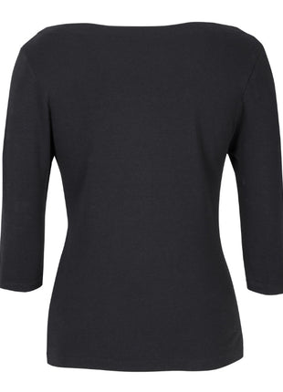 Ladies 3/4 Sleeve Boat Neck Tee (JB-1BT3)