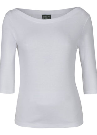 Ladies 3/4 Sleeve Boat Neck Tee (JB-1BT3)