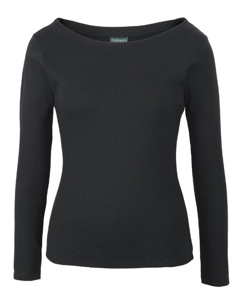 Ladies Long Sleeve Boat Neck Tee (JB-1BTL)
