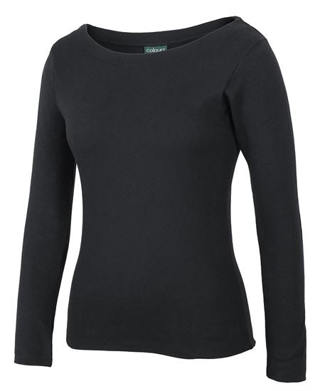 Ladies Long Sleeve Boat Neck Tee (JB-1BTL)