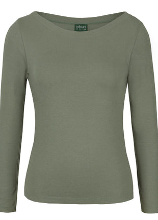 Ladies Long Sleeve Boat Neck Tee (JB-1BTL)