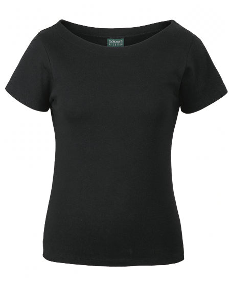 Ladies Short Sleeve Boat Neck Tee (JB-1BTS)