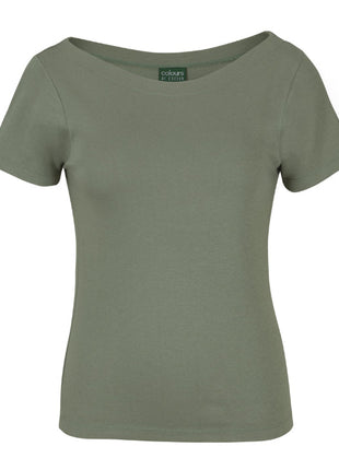 Ladies Short Sleeve Boat Neck Tee (JB-1BTS)