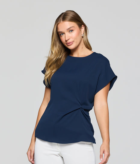 Ascot Womens Eco Twill Twist Front Top (GW-2112WS)