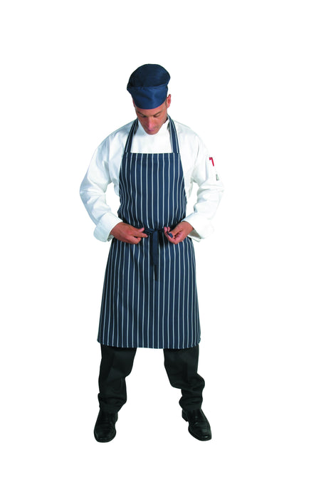 Pinstripe Full Bib Apron - No Pocket (DN-2536)