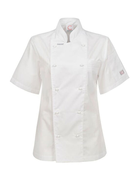 Womens Lightweight Short Sleeve Executive Chefs Jacket with Press Studs (NC-CJL22)