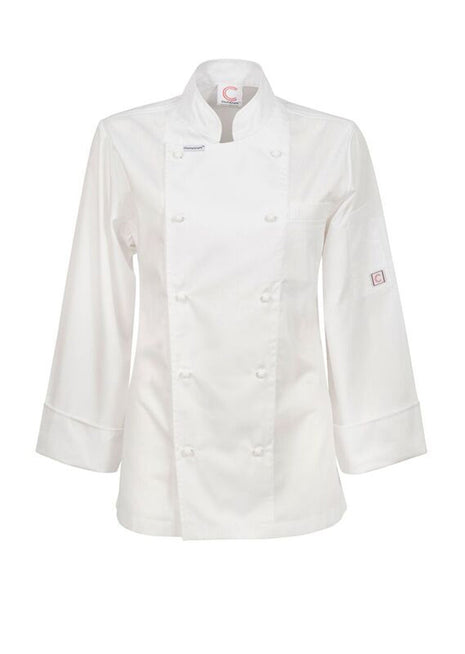 Womens Lightweight Long Sleeve Executive Chefs Jacket with Press Studs (NC-CJL20)