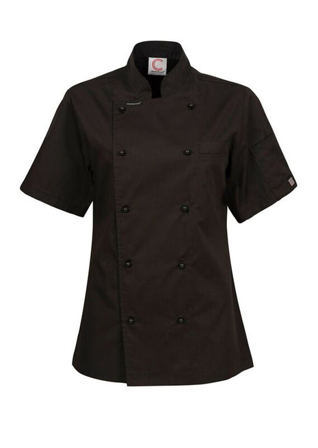 Womens Lightweight Short Sleeve Executive Chefs Jacket with Press Studs (NC-CJL22)