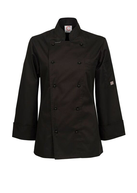 Womens Lightweight Long Sleeve Executive Chefs Jacket with Press Studs (NC-CJL20)