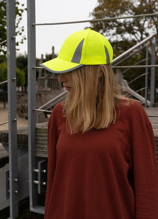Luminescent Safety Cap with Reflective Inserts and Trim (HW-3029)