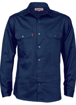 Cotton Drill Work Shirt - Long Sleeve (DN-3202)