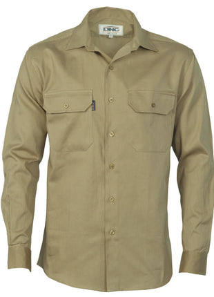 Cotton Drill Work Shirt - Long Sleeve (DN-3202)