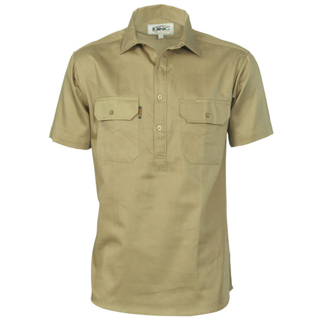 Cotton Drill Close Front Work Shirt - Short Sleeve (DN-3203)