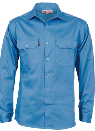 Cotton Drill Work Shirt with Gusset Sleeve - Long Sleeve (DN-3209)