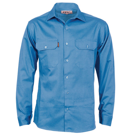 Cotton Drill Work Shirt with Gusset Sleeve - Long Sleeve (DN-3209)