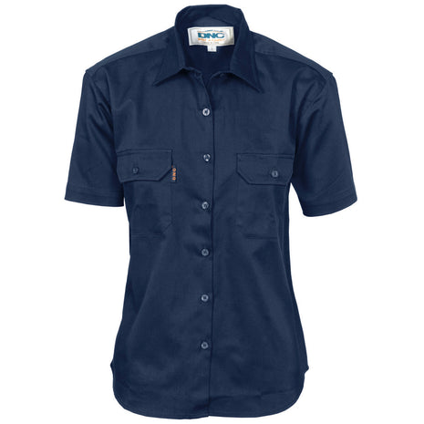 Ladies Cotton Drill Work Shirt - Short Sleeve (DN-3231)