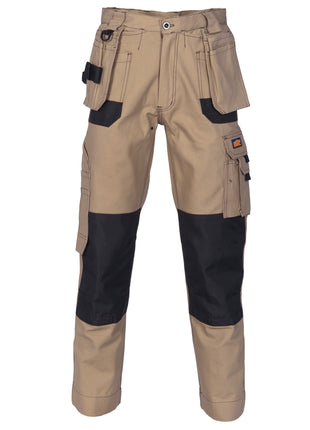 Duratex Cotton Duck Weave Tradies Cargo Pants with Twin Holster Tool Pocket (Knee Pads not Incl.) (DN-3337)