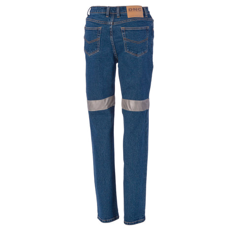 Ladies Taped Denim Stretch Jeans CSR Reflective Tape (DN-3339)
