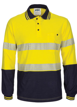 Hi-Vis Segment Tape Cotton Jersey Polo - Long Sleeve (DN-3516)