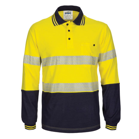 Hi-Vis Segment Tape Cotton Jersey Polo - Long Sleeve (DN-3516)