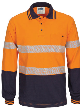 Hi-Vis Segment Tape Cotton Jersey Polo - Long Sleeve (DN-3516)