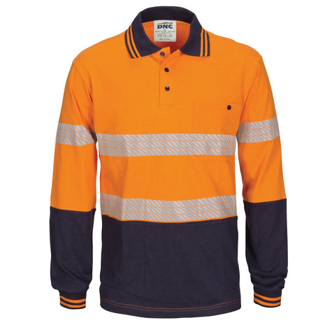 Hi-Vis Segment Tape Cotton Jersey Polo - Long Sleeve (DN-3516)