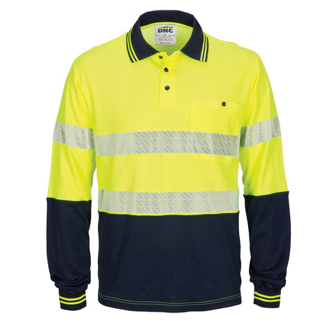 Hi-Vis Segment Taped Cotton Backed Polo - Long Sleeve (DN-3518)