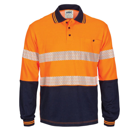 Hi-Vis Segment Taped Cotton Backed Polo - Long Sleeve (DN-3518)