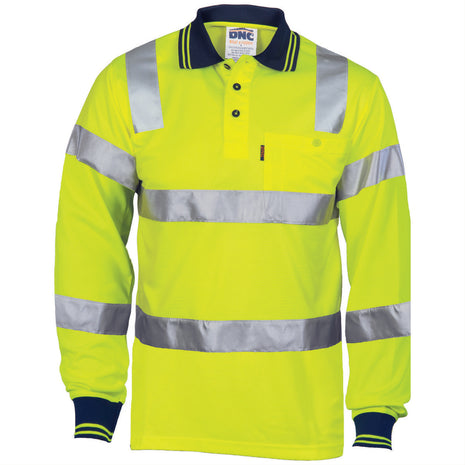Hi-Vis Bio-Motion CSR Reflective Tape Polo - Long Sleeve (DN-3713)