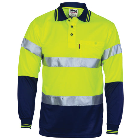 Hi-Vis Day/Night Cool Breathe Polo Shirt with CSR Reflective Tape - Long Sleeve (DN-3716)