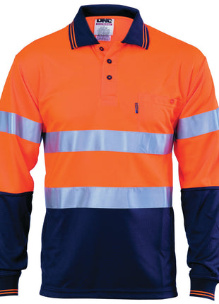 Hi-Vis Day/Night Cool Breathe Polo Shirt with CSR Reflective Tape - Long Sleeve (DN-3716)