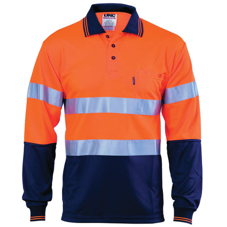 Hi-Vis Day/Night Cool Breathe Polo Shirt with CSR Reflective Tape - Long Sleeve (DN-3716)