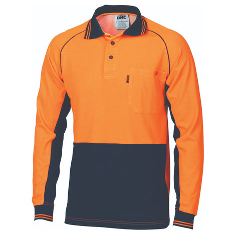 Hi-Vis Cotton Backed Cool-Breeze Contrast Polo - Long Sleeve (DN-3720)