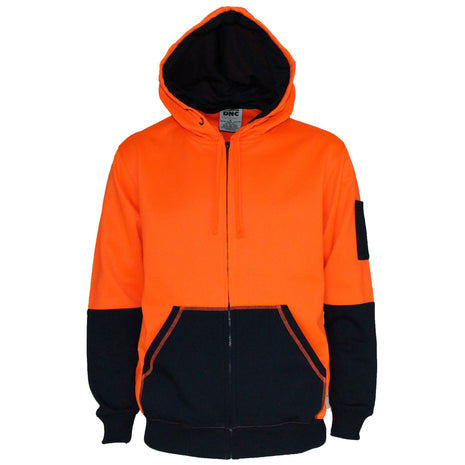 Hi-Vis Two Tone Full Zip Super Fleecy Hoodie (DN-3722)