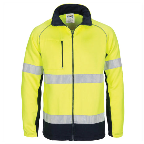 Hi-Vis Two Tone Full Zip Fleecy Sweatshirt CSR Reflective Tape (DN-3726)