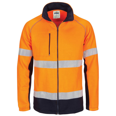 Hi-Vis Two Tone Full Zip Fleecy Sweatshirt CSR Reflective Tape (DN-3726)