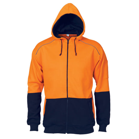 Hi-Vis Contrast Piping Fleecy Hoodie (DN-3728)