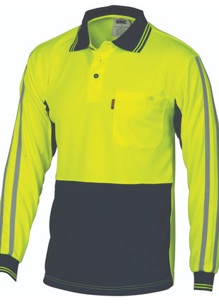 Hi-Vis Cool-Breathe Stripe Polo - Long Sleeve (DN-3756)