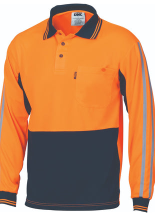 Hi-Vis Cool-Breathe Stripe Polo - Long Sleeve (DN-3756)