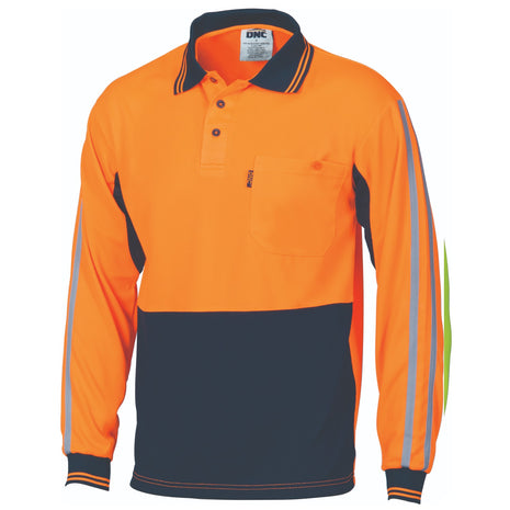 Hi-Vis Cool-Breathe Stripe Polo - Long Sleeve (DN-3756)