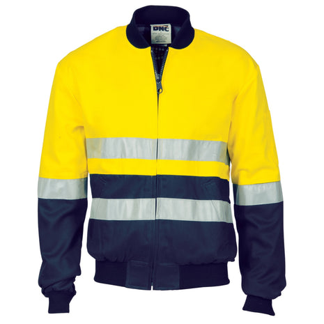 Hi-Vis Two Tone Day/Night Cotton Bomber Jacket with CSR Reflective Tape (DN-3758)