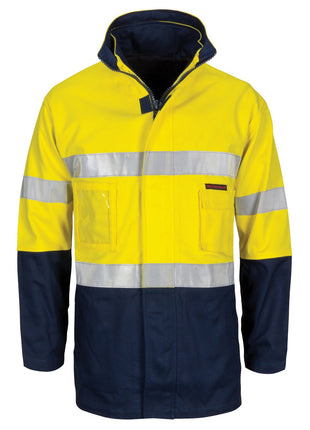 Hi-Vis 4 in 1 Cotton Drill Jacket with CSR Reflective Tape (DN-3764)