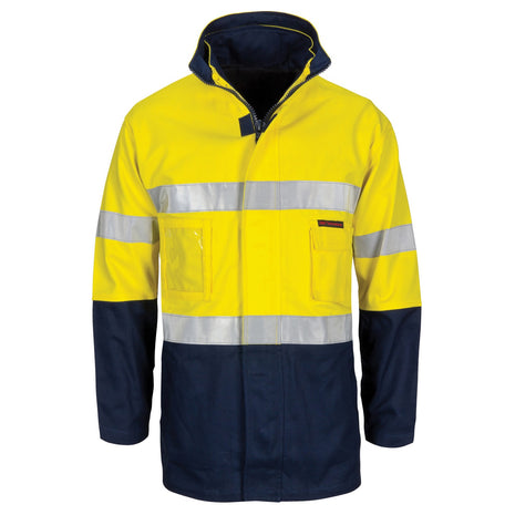 Hi-Vis 4 in 1 Cotton Drill Jacket with CSR Reflective Tape (DN-3764)