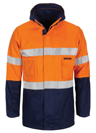 Hi-Vis 4 in 1 Cotton Drill Jacket with CSR Reflective Tape (DN-3764)