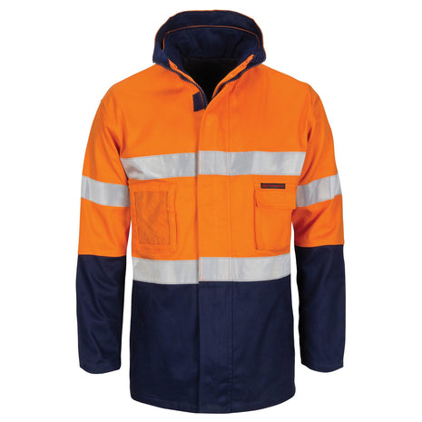 Hi-Vis 4 in 1 Cotton Drill Jacket with CSR Reflective Tape (DN-3764)